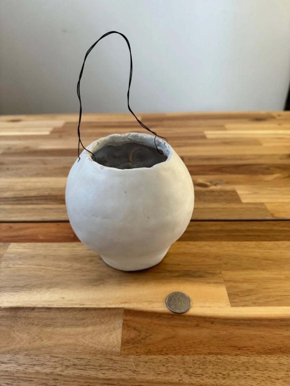 Vintage-style skull bucket/candy pail, resin with wire handle